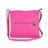 Kožená kabelka na rameno 147 fuchsia Made in Italy