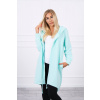 Dlhý kardigán s kapucňou LOVE MI9113 mätový