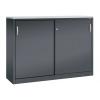 Kancelárska skriňa Acurado - Sideboard, posuvné dvere 1600 x 400 x 1200 mm, čiernosivá