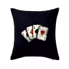 Poker - karty kreslené - Vankúš 50x50 - 50x50 - Iba poťah ( Čierna )