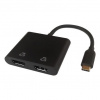 DELTACO Adaptér USB Type C/2x HDMI, čierny USBC-2HDMI