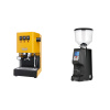 Gaggia New Classic EVO, yellow + Eureka Atom Specialty 65, black