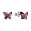 Náušnice bižutérie so Swarovski kryštálmi fialový motýľ 51048.3