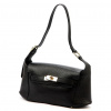 Luka 24-044 čierna dámska kožená kabelka 30 x 15 x 9 cm