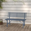 Záhradná lavica, lavička - Vidaxl Garden lavica, 110 cm, oceľ, šedá (Vidaxl Garden lavica, 110 cm, oceľ, šedá)