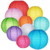 Lampáš, svietník - 10 Papierové guľaté farebné lucerny (Lampáš, svietník - 10 Papierové guľaté farebné lucerny)