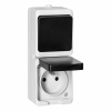 ORNO Zásuvka s vypínačom AQUATIC MINI IP54 bielo/čierna
