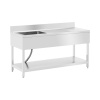Drezový stôl - 1 misa - nehrdzavejúca oceľ - 160 x 60 x 97 cm - Royal Catering RCGS-1B1600D6