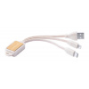 Korux prívesok na kľúče s USB nabíjacím káblom, hnedá natural