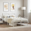 vidaXL Kovový rám postele s predným a zadným čelom biely 120x200 cm - Biela - 32781-173970