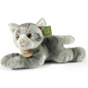 RAPPA Plyšová mačka sivá ležiaca 30 cm ECO-FRIENDLY