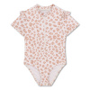 Swim Essentials Plavky s krátkym rukávom s UPF 50+ Beige Leopard 98/104