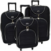 Sada látkových cestovných kufrov na kolieskach 3ks 40 l 70 l 105 l - 0082 černá/červená