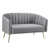 Tempo Kondela Dizajnový 2-sed, sivá Velvet látka/gold chróm-zlatý, BAGY