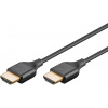 Kábel HDMI M/M 2m, High Speed+Eth, 4K@60Hz, HDMI 2.0, 10.2G, pozl. konektor, čierny, Slim