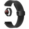 ČIERNY MAGNETICKÝ REMIENOK NÁRAMOK 20MM SILIKÓNOVÝ + KOŽENÝ NA HODINKY