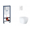 Grohe Rapid SL Set predstenovej inštalácie, klozetu, dosky SoftClose a tlačidla Skate Cosmopolitan, Triple Vortex, alpská biela SANI11BB3121-GR