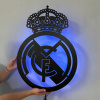 Nočná LED lampa Real Madrid Nástenná Dekorácia Drevený 3D obraz Darček