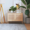 Vidaxl Lištové dvere 2 ks masívne borovicové drevo 39,5 x 39,4 cm