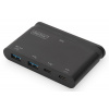 DIGITUS 4-portový USB-C hub 10G 2x USB-C Data + PD 3.0, 2x USB-A, černý