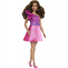 Barbie Modelka lesklé šaty s volánikom HRH22