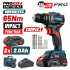 BORMANN Pro BBP5401 AKUMULÁTOROVÁ PRÍPADOVÁ VŔTAČKA, KOMPAKTNÁ, BEZkefová 20V, 2X2ah Li-Ion, 65Nm (BBP5401X22CA)