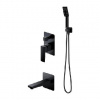 OMNIRES Parma - Vaňová batéria pod omietku, 3-otvorová inštalácia, s telesom, s príslušenstvom, matná čierna SYSPMW01BL