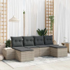 zahrada-XL Súprava záhradných pohoviek 4 pcs Svetlosivá polyratan 3355841