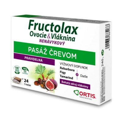 Fructolax Ovocie a vláknina KOCKY 24 ks