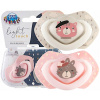 Canpol babies Set symetrických silikónových cumlíkov Light touch BONJOUR PARIS 2 ks ružový