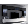 MEBLINE Obývacia stena CALABRIA 1 čierna / biely lesk