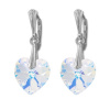 Náušnice Swarovski elements srdce 14,4x14 mm dúhové CRYSTAL AB