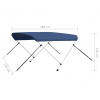 vidaXL Strieška Bimini s 2 oblúkmi námornícka modrá 180x130x110 cm - Modrá - 147373-262495