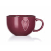 Banquet Hrnček keramický jumbo HEART bordový 730 ml