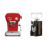 Ascaso Dream PID, Love Red + Eureka Mignon Specialita, WD black, walnut
