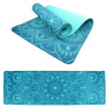 Podložka LIFEFIT YOGA MAT MANDALA DUO, 183x58x0,6cm, tyrkysová