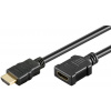 Kábel HDMI M/F predlžovací 5m, Ultra High Speed+Eth, 8K@60Hz, HDMI 2.1, 48G, pozl. konektor, čierny