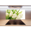 Panel do kuchyne Biele tulipány 100x50 cm