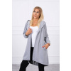 Dlhý kardigán s kapucňou LOVE MI9113 šedý