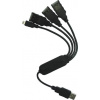PremiumCord USB 2.0 HUB 4-portový, černý kabel ku2hub4wk