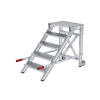 Pracovná podesta pojazdná, z hliníka, 5 schodíkov, šírka schodíka 600 mm
