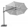 Slnečník Challenger 2 LED Classic Platinum Veľkosť: ø 350 cm, Farba rámu: Antracitová, Farba látky: Sivá