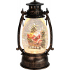 Lampáš MagicHome Vianoce Retro, LED, so santom, s trblietkami, čierny, 3xAA, plast, 13x11x24/35 cm