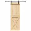 Posuvné dvere s príslušenstvom, 70x210 cm, masívne borovicové drevo