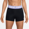 Nike Pro Three Inch Shorts Womens Black/Lilac 8 (XS)