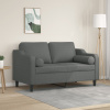 2místná pohovka s polštáři tmavě šedá 120 cm textil Šedá 3200838