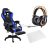 R8 Gamer Likeregal 920 modrá (Akciový set: Herné kreslo+slúchadla+podložka pod stoličku)