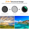 K&F 62MM, D Series,multifunctional CPL+Variable/Fader ND 2~32 filter, HD, Waterproof, Anti Scratch, K&F Concept