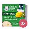 3x GERBER Organic 100% Dezert rastlinný mango a kiwi s kokosovým mliekom (4x 90 g)​