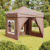 Skladací párty stan s stenami, taupe, 2x2